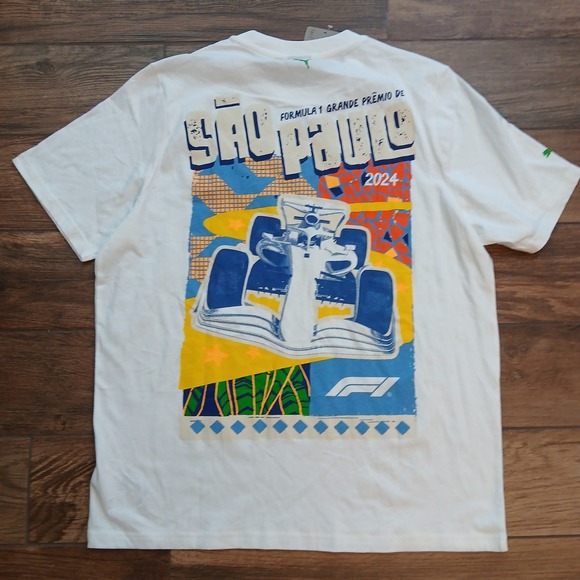 Puma Other - Puma Formula 1 Shirt Mens Medium White F1 Sao Paulo Grand Prix Graphic T-Shirt